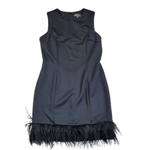 Donna Ricco Feather-Hem Sleeveless Sheath - Picture 3 of 15